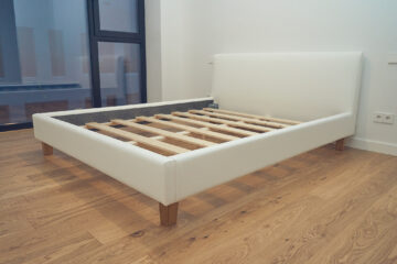 Valgest nahast ECO voodi 180x200 madratsile - Kvaliteetsed voodid otse Eestist - Eritellimusel voodite valmistamine